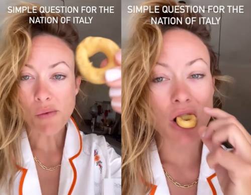 "Italia, cosa ci mettete...". Olivia Wilde pazza per i taralli pugliesi. Il video social è virale